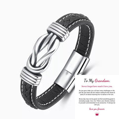 Son's Infinity Knot Bracelet Gift Set with Engraved Name