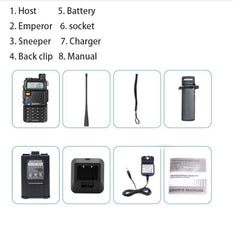 🔥UV-5R Ham Radios Long Range—8W Dual Band Rechargeable Walkie Talkie Portable Two-Way Radios